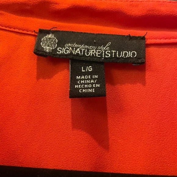 Signature Studio Bright Orange Blouse - Picture 3 of 3